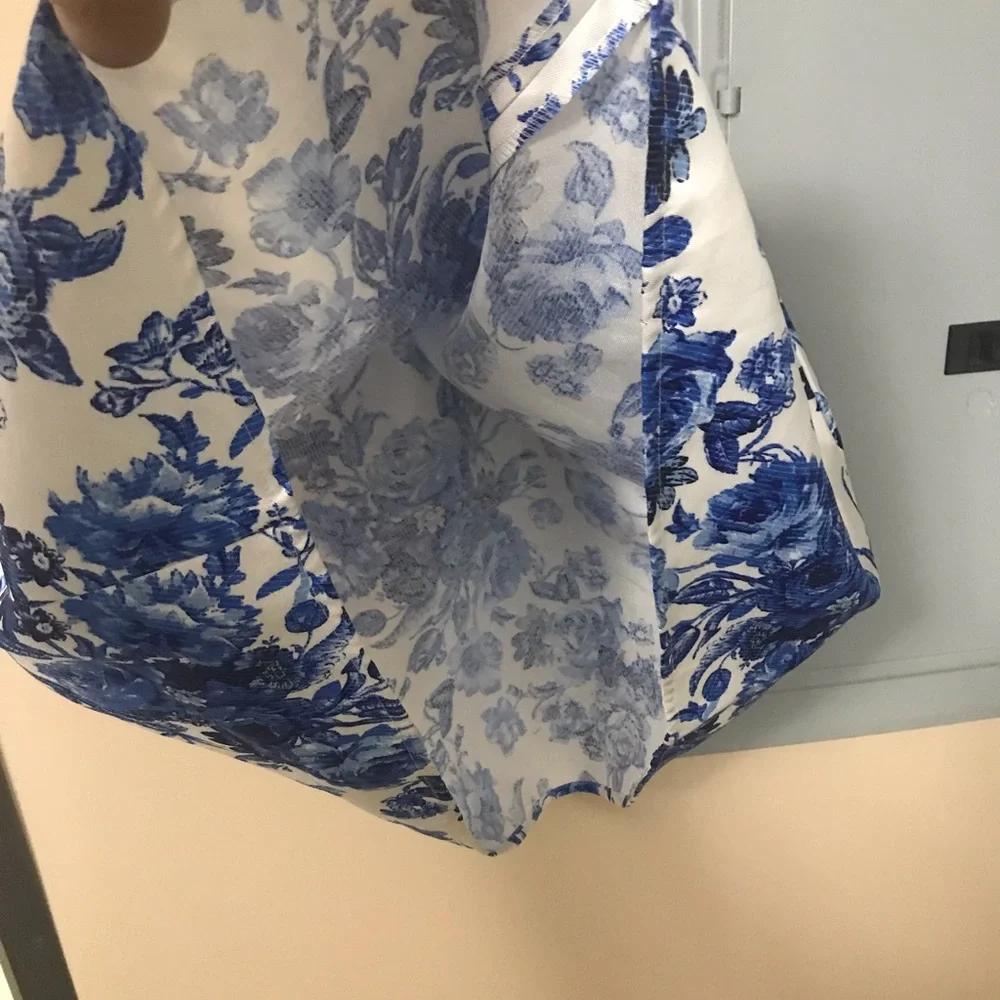 White and Blue Floral Kids Dress - Picture 6 of 7
